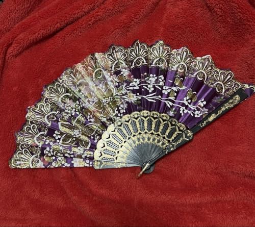 桜扇子 せんす 中華 刺繍 オシャレ 紫 派手 目立つ - 製品詳細